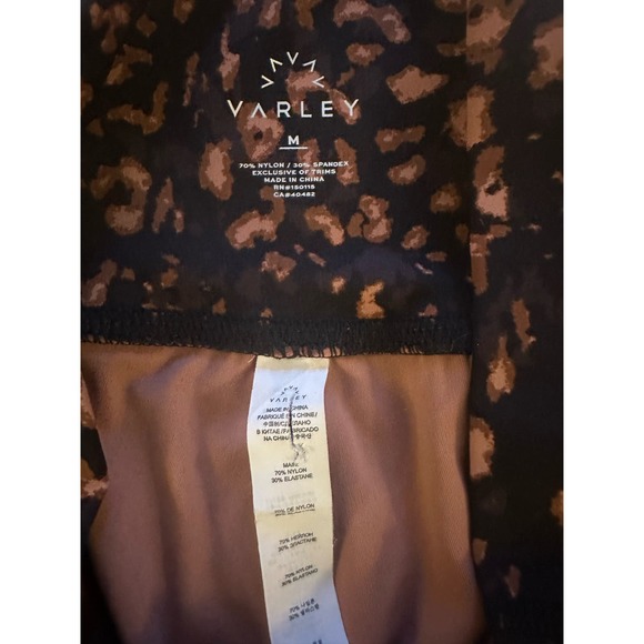 Women M Varley Luna High Rise 7/8 Leggings Brown Leopard Animal Print Pants - Picture 5 of 5